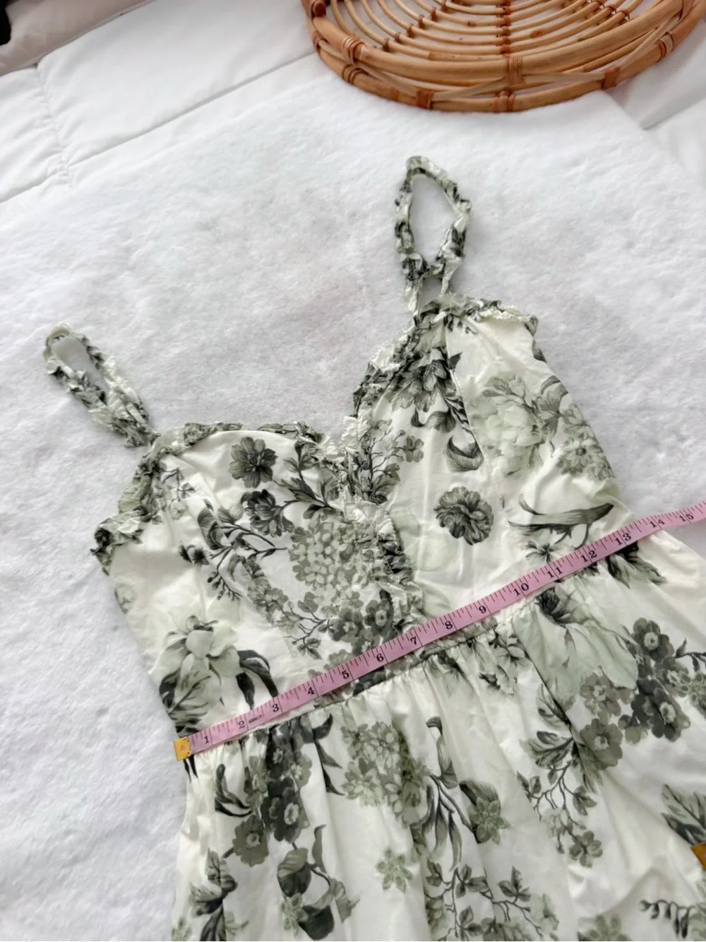 Anthropologie Sleeveless Sweetheart A-Line Midi Dress Eyelet Green - Picture 14 of 15